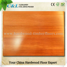 High quality UV lacquered real kempas solid wood flooring