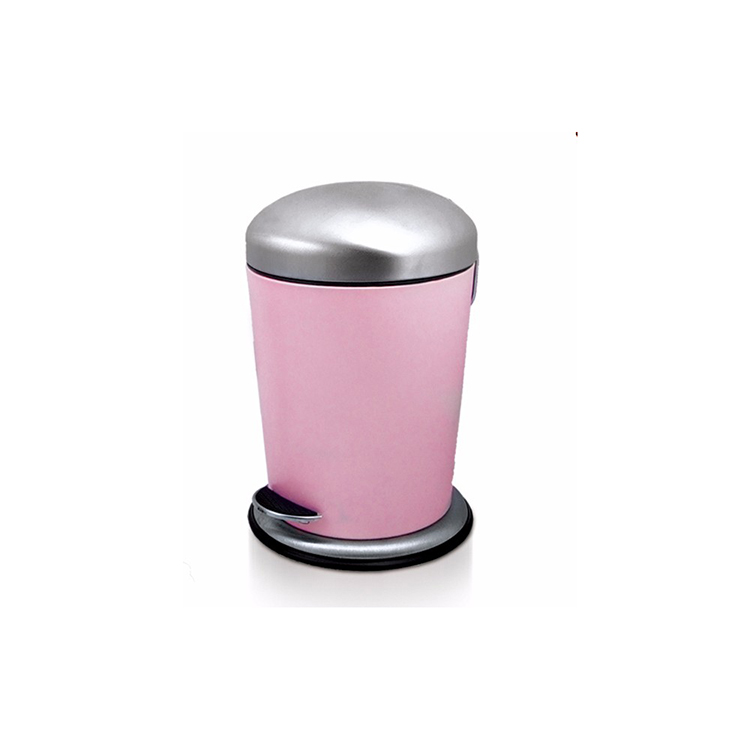 pink coating trash can