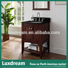 Dark cherry 24" solid wood tiny house bathroom vanity made in china