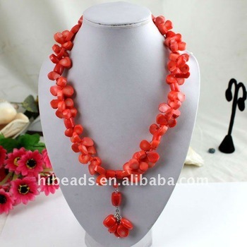 Unique red coral necklace designs CN0009