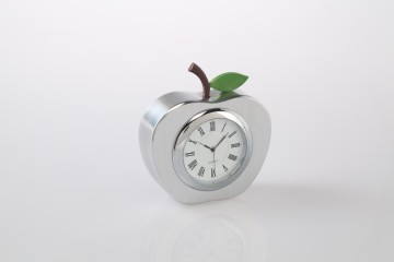 silver table clock,apple table clock