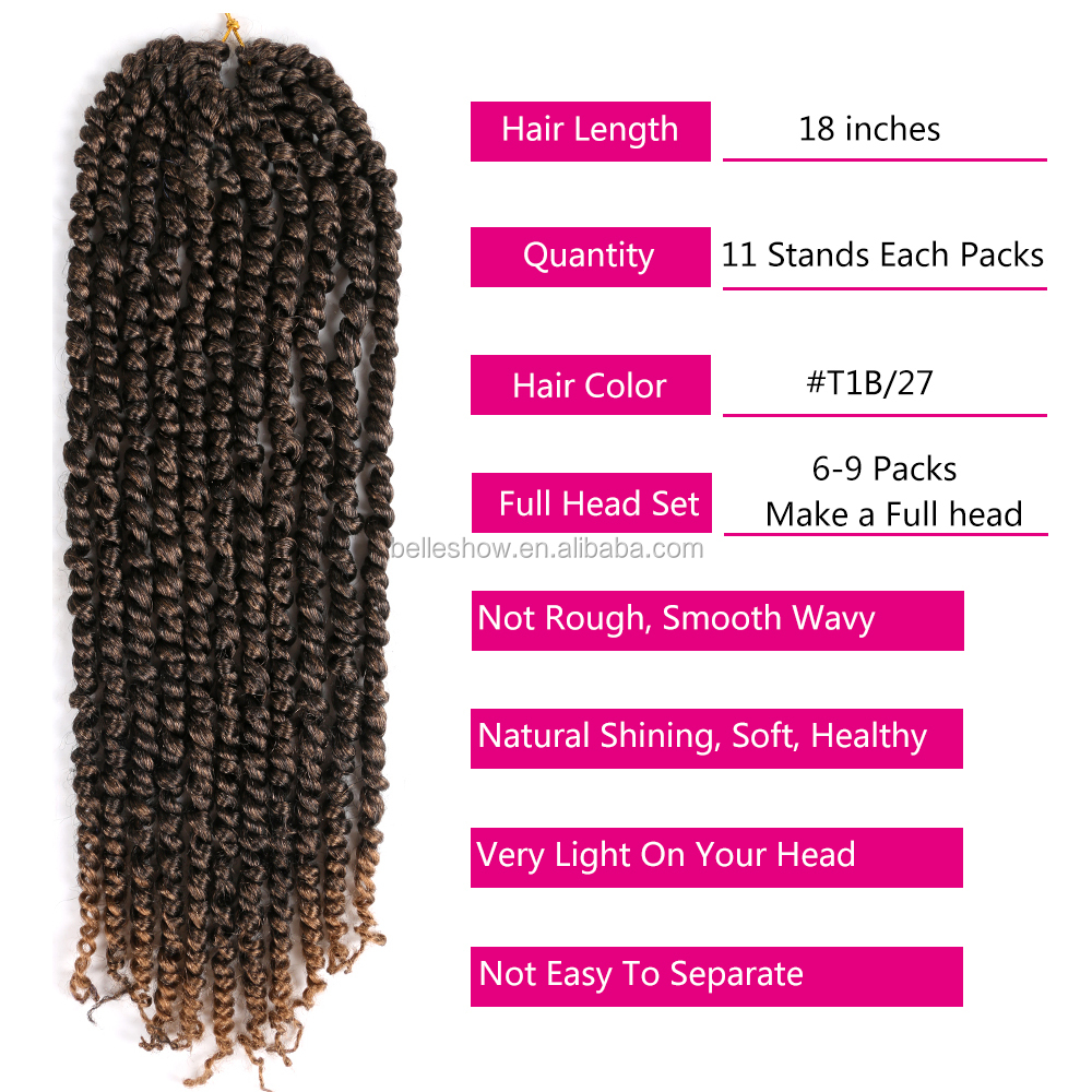 New arrival Synthetic Pre-twisted Passion crochet braids passion twist