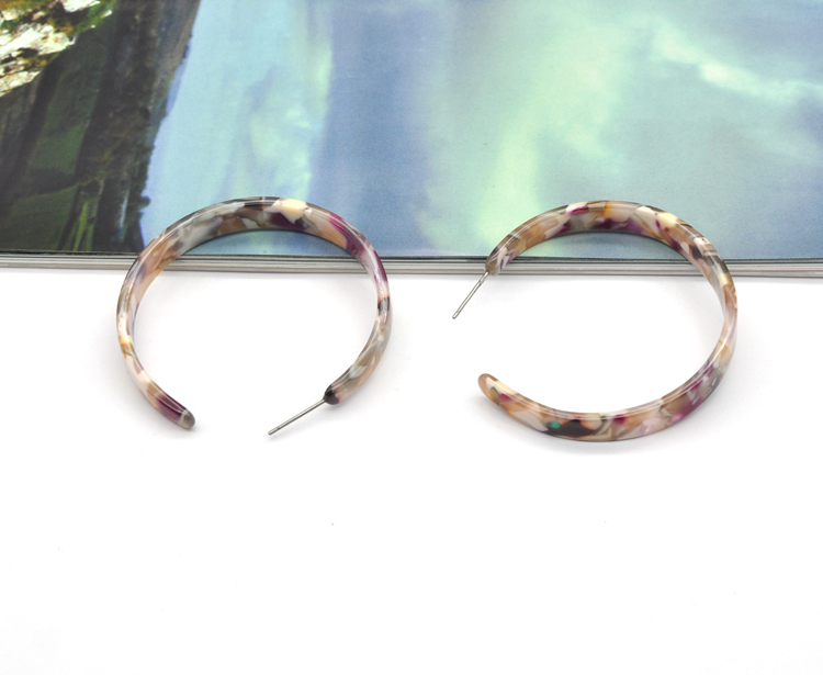 Custom colorful acrylic ear jewelry for women iridescent acetate hoop earrings