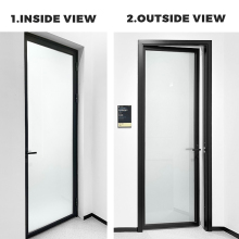 Single Panel Aluminum Casement Door Double Tempered Glass