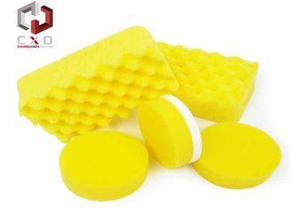 Yellow Wave Shaped Car Washing Sponge , Car Cleaning Sponge