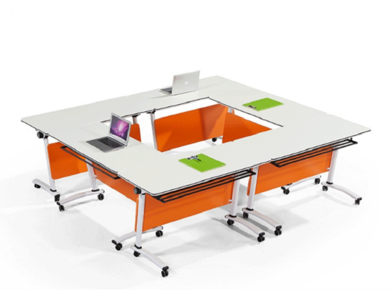 Meeting Sliding Movable Adjustable Conference Room Tables Stackable Office Folding Training Tables