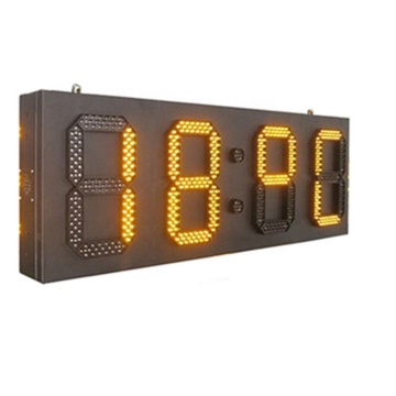 Evershine 10 Inch Yellow LED Countdown Clock - LED Display Board with Time and Temperature