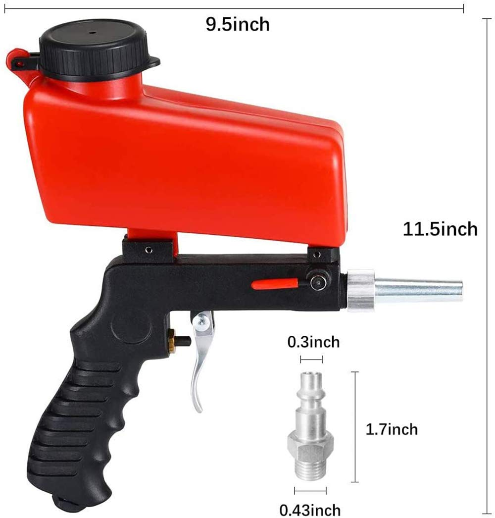 Kit di pistola blaster sabbia di sabbia, strumento spray per esplosioni di sabbia di sodio per compressore d'aria, blaster di sabbia portatili