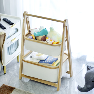 Double-Layer A-Frame Bamboo Storage Basket