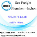 Consolidation de LCL dans le port de Shenzhen avec Inchon