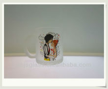 Decal froste glass mugs/glass cup