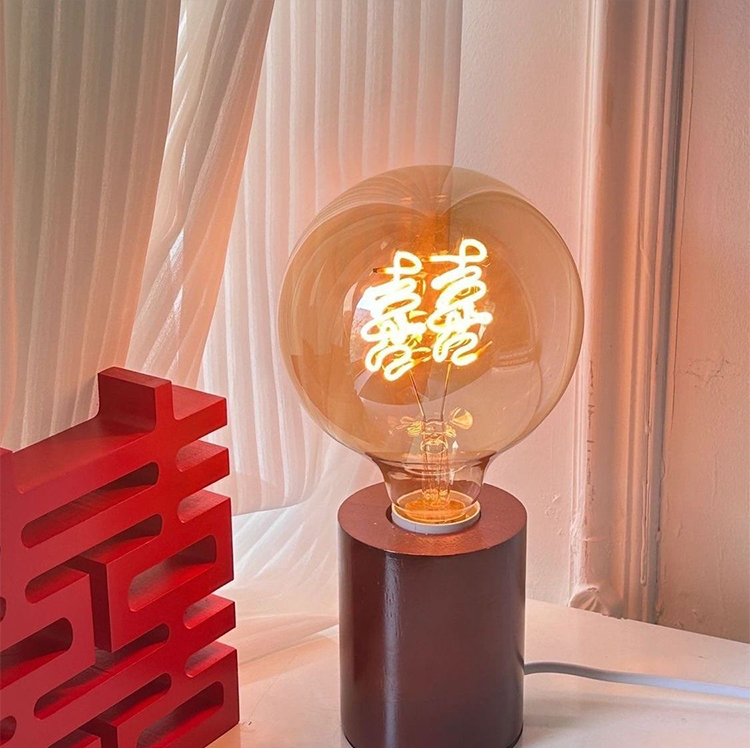 220V Dimmable New Soft Spiral LED Filament Bulb G125 Vintage Love Heart Letter Text Filament Decoration Bulb Light