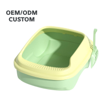 Semi-Enclosed Portable Open-Top Cat Litter Box