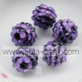 12MM,14MM,18MM,20MM Zebra Striped Solid Ball Acrylic Beads With Resin Crystal