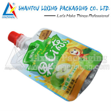 LIXING PACKAGING model cut spout pouch, model cut spout bag, model cut pouch with spout, model cut bag with spout