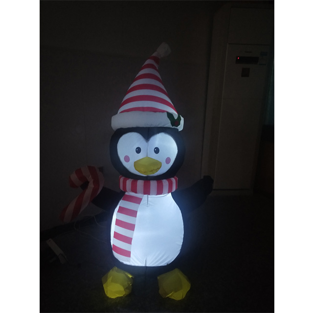Pingüino inflable de vacaciones para decoración navideña