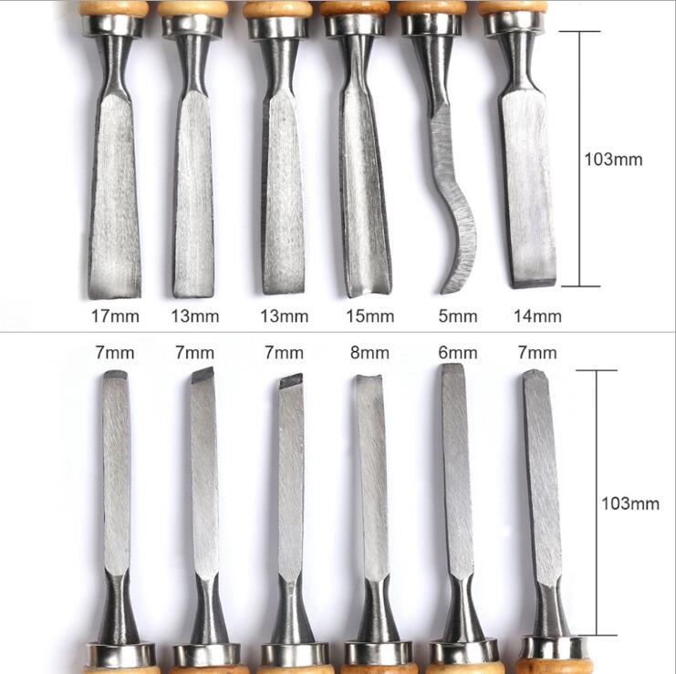 12 Piece Wood Carving Hand Chisel Tool Set Woodworking Professional Gouges