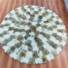 Genuine luxury Peaces real Crystal fox fur rug blanket