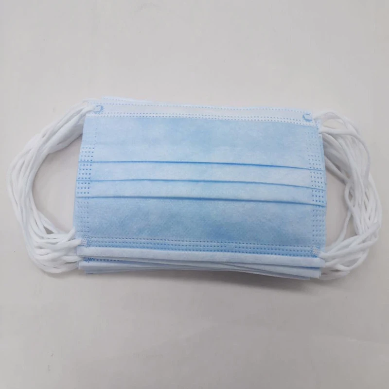 3 Ply Non-Woven Dust Face Mask, blue Disposable Non-Woven 3ply Face Mask Earloop for Protection