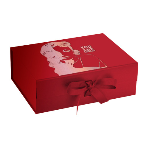 Luxury Magnetic Cardboard Paper Folding Boxes With Ribbon