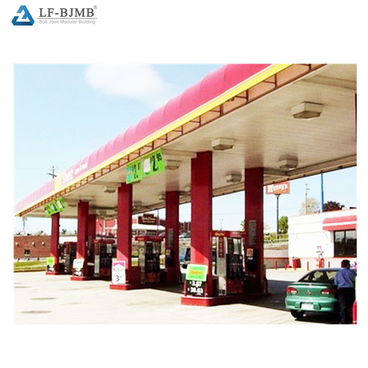 Prefab space frame structures petrol station canopy