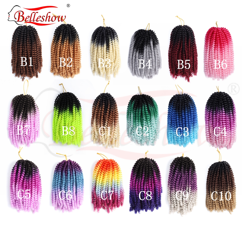 Hot sell 8'  spring twist  wholesale Synthetic spring twist blue spring twist hair
