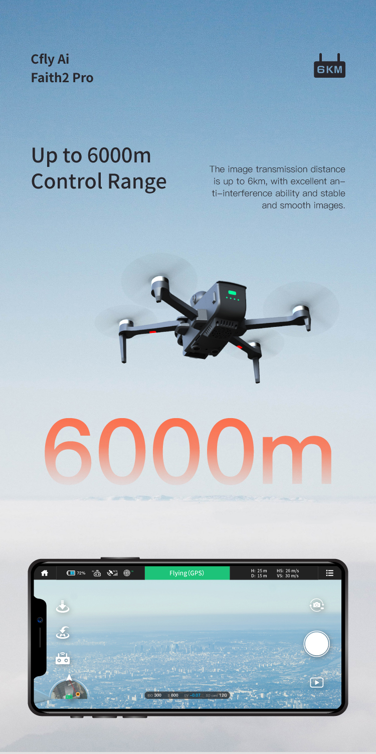 C-FLY Faith2 Pro Drone 4K Profesional 3-Axis Gimbal 5G Wifi GPS Drone With Camera Obstacle Avoidance Foldable RC Quadcopter
