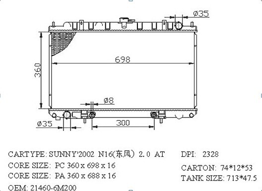 high quality Automobile Cooling Water radiator Tank Engine  tractor radiators for sale