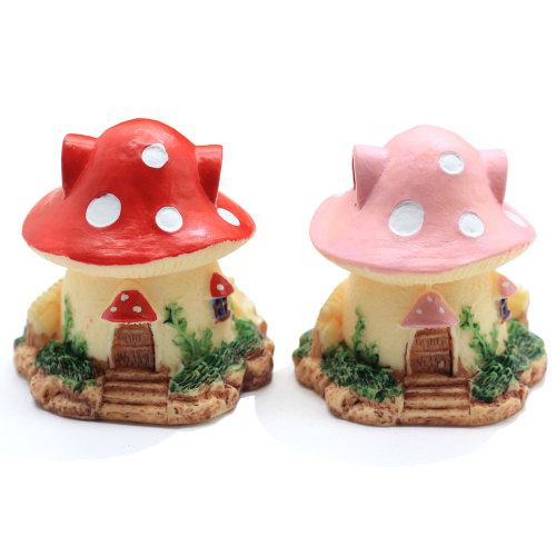 40mm Kawaii Mushroom House Little Resin Craft Fairy Garden Accesorios Decoración Parte