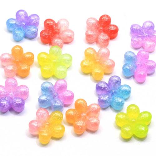 Wholesale 3D Gradient Flower Resin Cabochon Flatback Charm For Diy Craft Jewelry Accessory