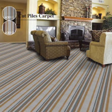 100% Nylpn Strip Pattern Cut Pile Stain Repellent Carpet For Hotel Rooms