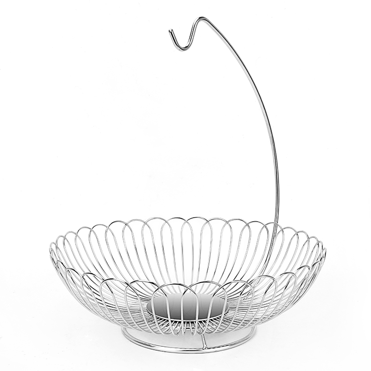 OEM Stainless Steel Fruit Basket With Banana Hanger