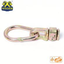 Yellow Zinc Plated L Track Double Stud Fitting With Oval Ring