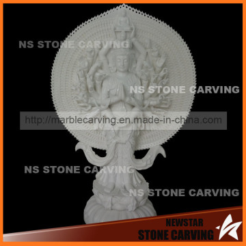 Solid White Thousand-Hand Bodhisattva Figure of Buddha Statue Nss-040