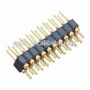 male connector with2.54 mm gold plated round pin