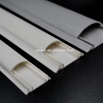 PVC Floor Trunking System/Good insulation half round curve pvc arc floor cable trunking various sizes plastic pvc floor trunking