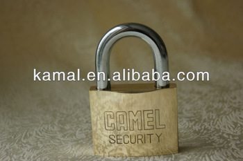 polished brass padlock