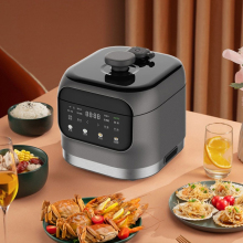 German Electric Mini Cooker Multicooker - 2 in 1 Aluminum Pot, 3 Liters, Touch Screen, 700W Pressure Cooker for Home Use