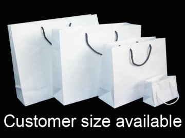 Nylon rope handle hand white paper bag