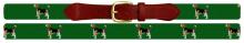2015 Beagle Full Grain Leather Solid Brass Buckle Handmade Needlepoint Belt