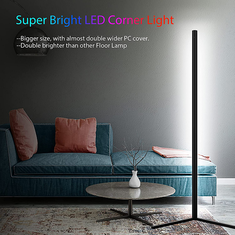 Modern Decoration Smart Corner Light Remote Controlled  Tuya Support Google Alexa RGB LED Corner Floor Lamp For Living Room