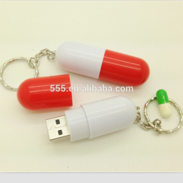Plastic pill capsule shaped USB flash drive, pharmaceutical sales promotion USB drive as medical gifts