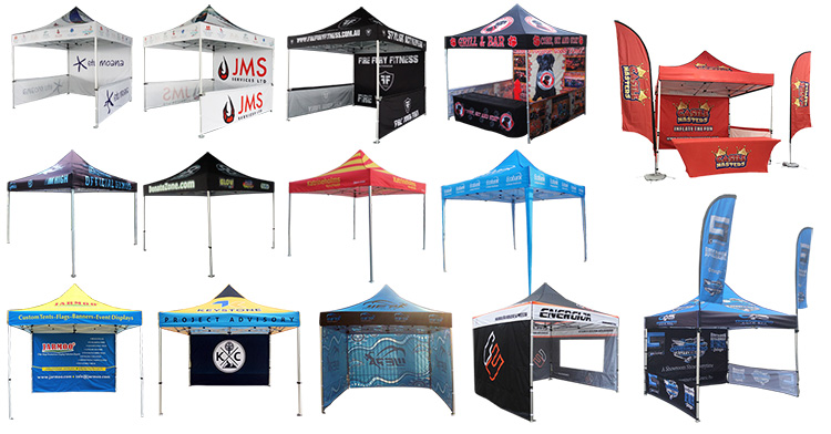 Free Logo Pop Up Tent Canopy Tent With Feather Flag and Table Cover