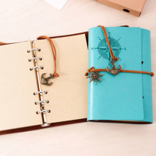 Vintage Travel Journal - Retro Style Leather Refillable Notebook
