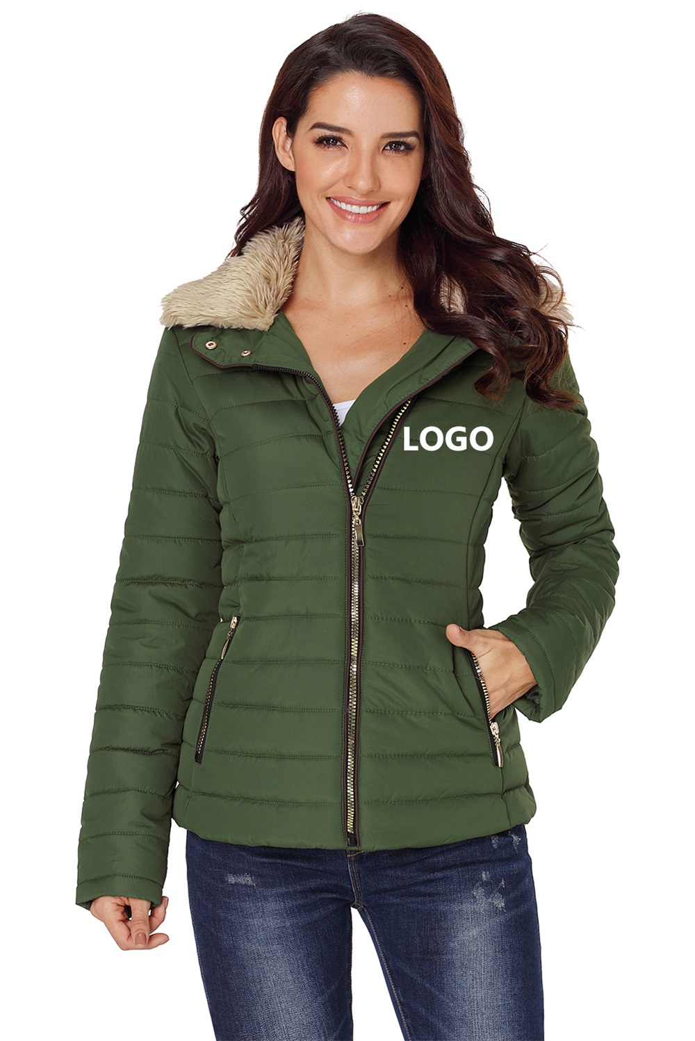 Wholesale Winter Fashion Warm Ladies Down Jacket