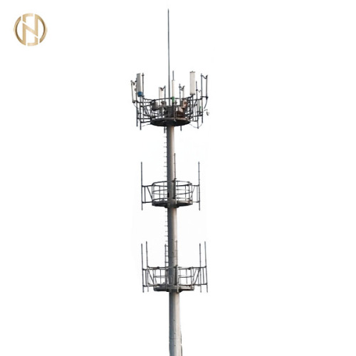 45 meter single pipe communication tower steel pole