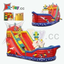 pirate inflatable slide boat/inflatable slide kid games