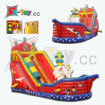pirate inflatable slide boat/inflatable slide kid games