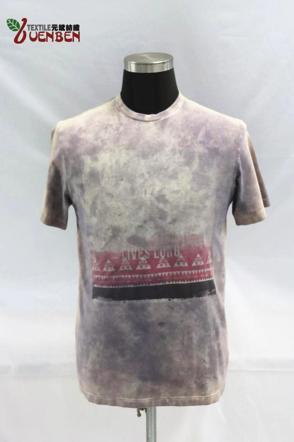 Jersey Dirty Wash Round Neck With Printing Shirt