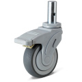 Swivel round solid plug medical Medical caster